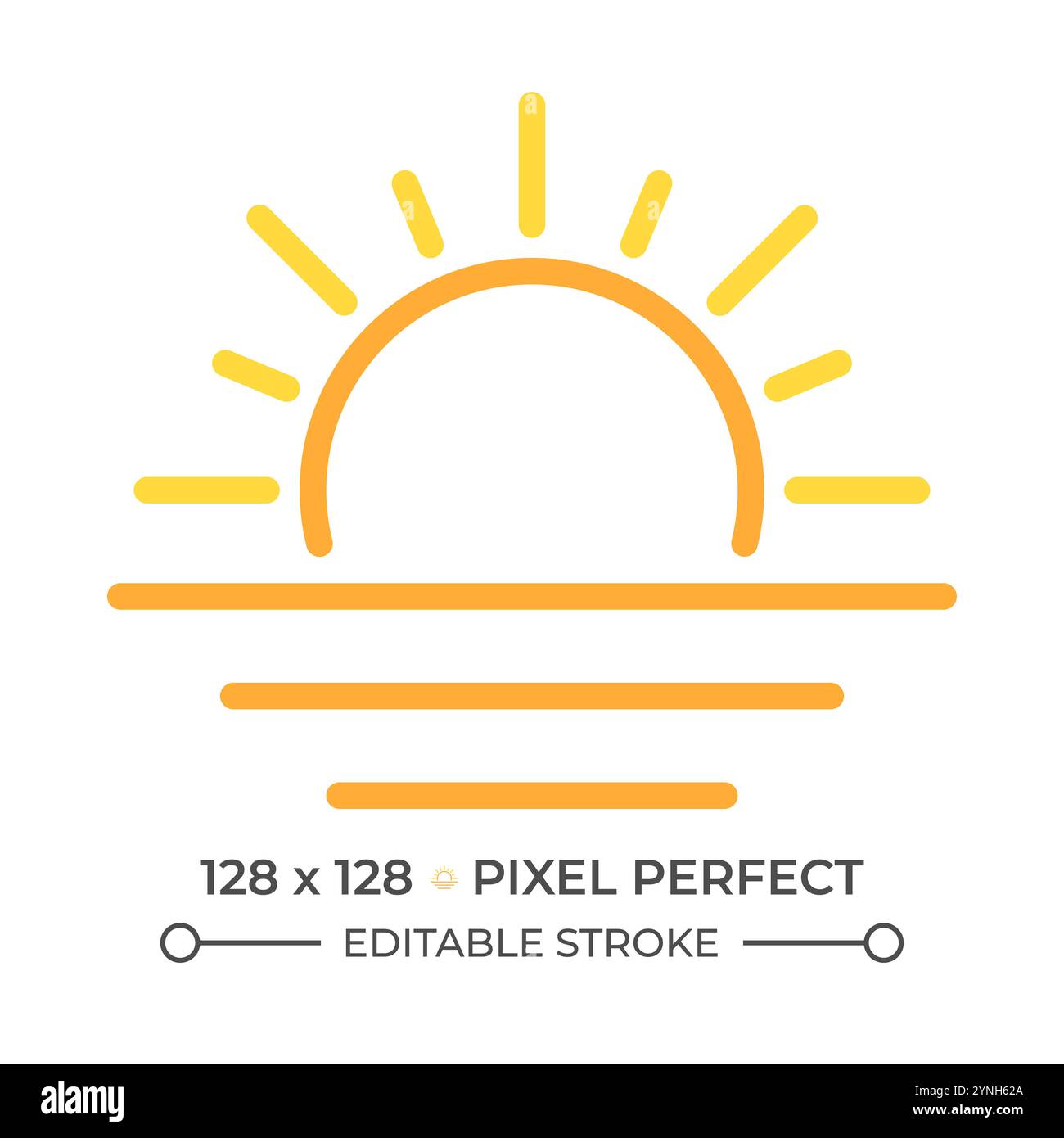 Sunrise two color line icon Stock Vector
