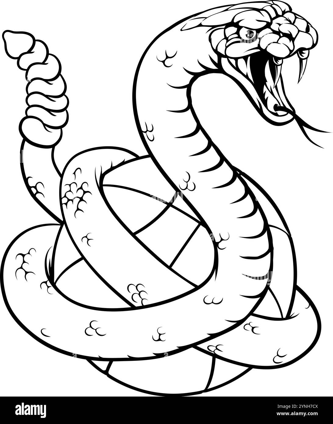 Rattlesnake Basketball Animal Sports Team Mascot Stock Vector