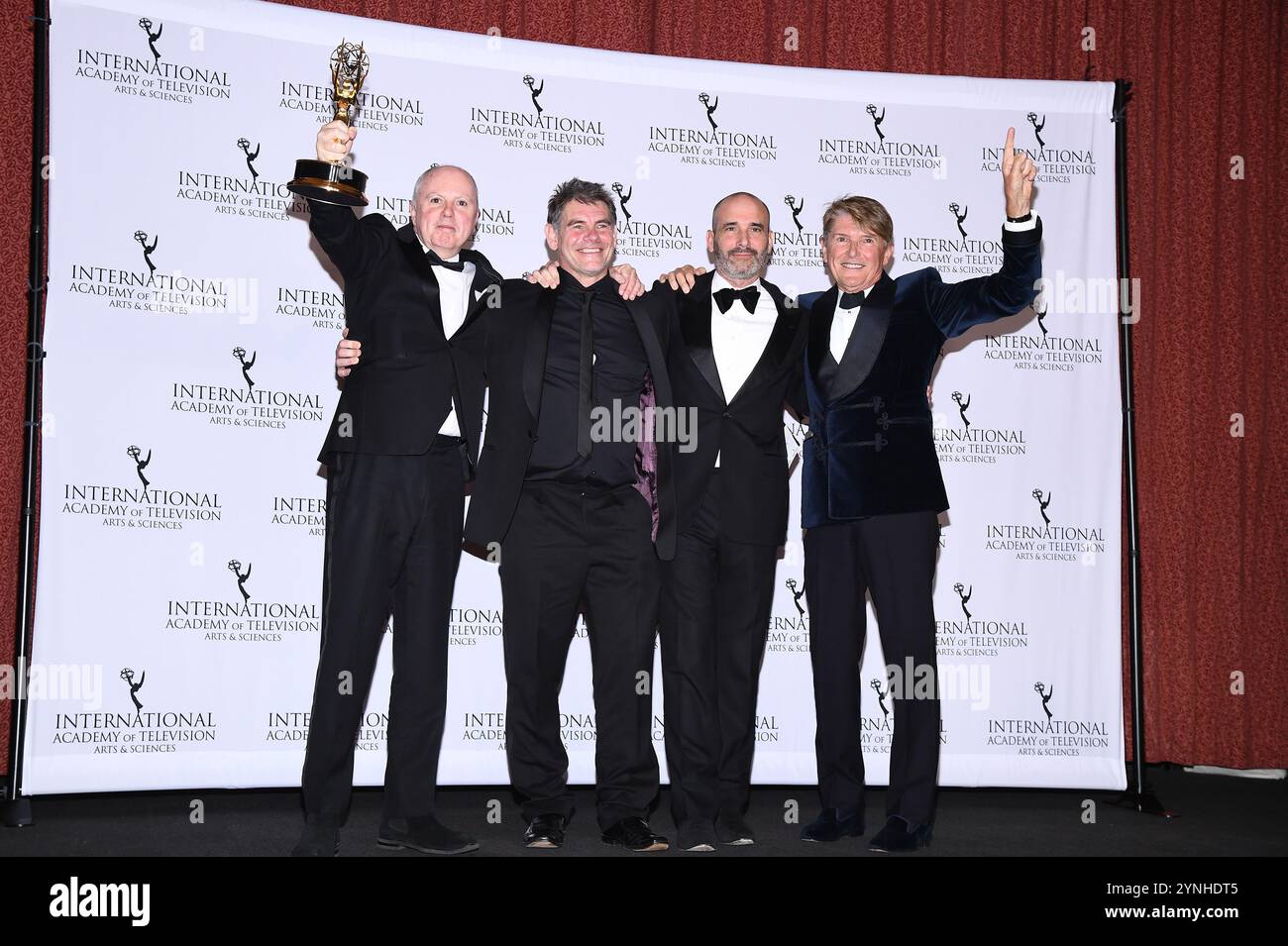 Neil Brawn Producer Neil Duncanson (L) and Simon Hammerson (2R) pose with the ...