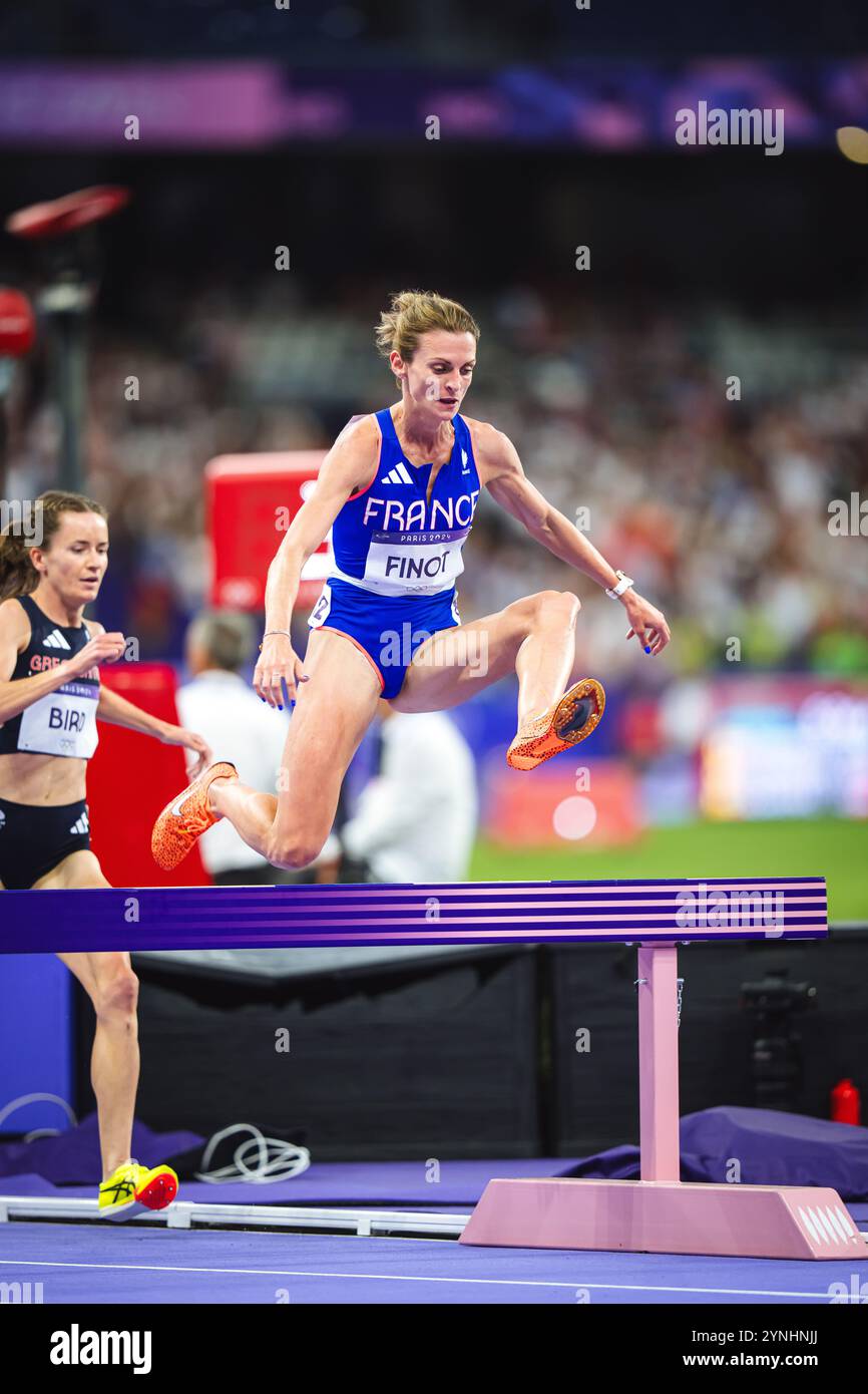 Alice Runner Alice Finot participating in the 3000 metres steeplechase at the Paris ...
