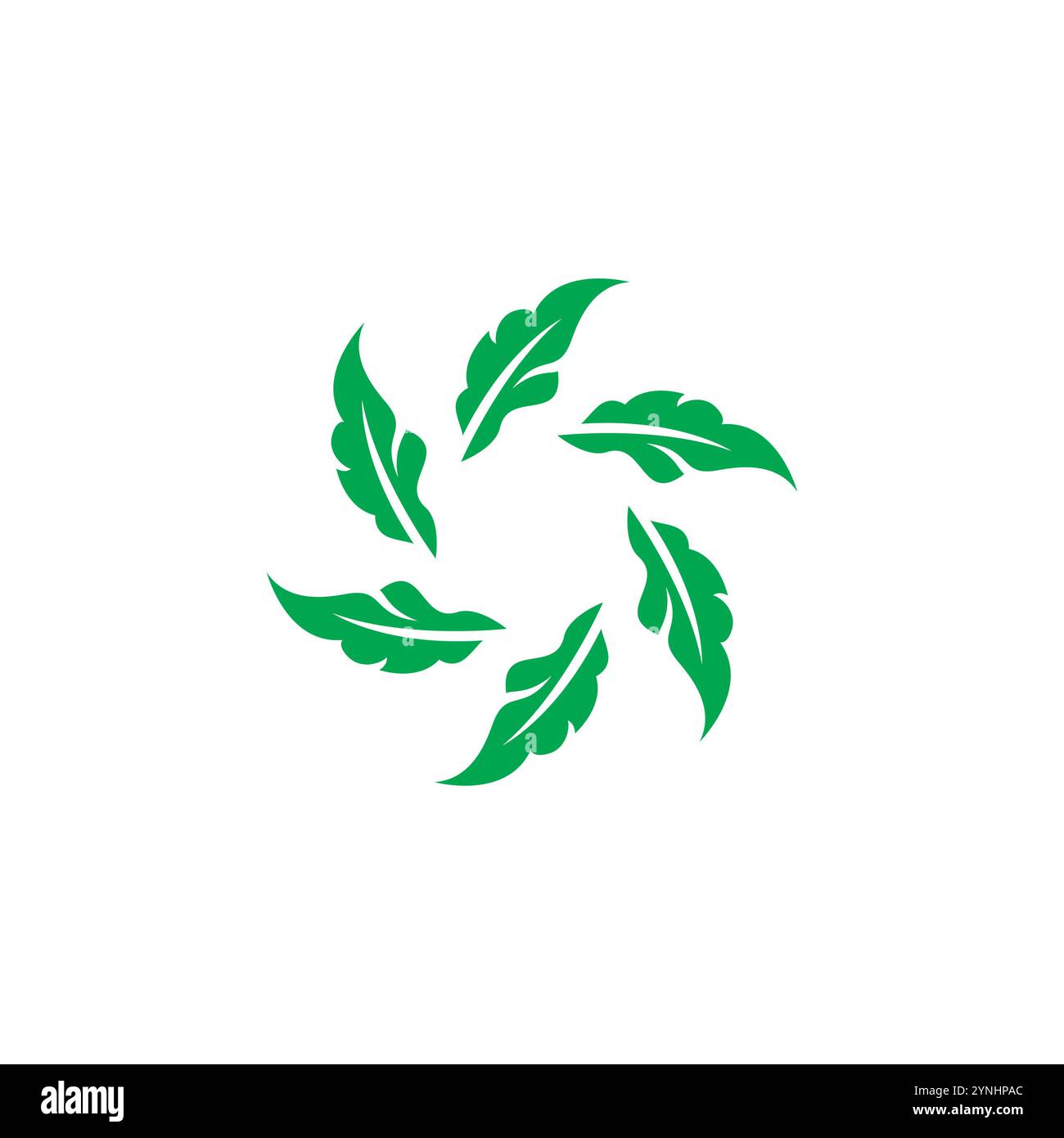 Green leaves circle logo vector. organic symbol Stock Vector