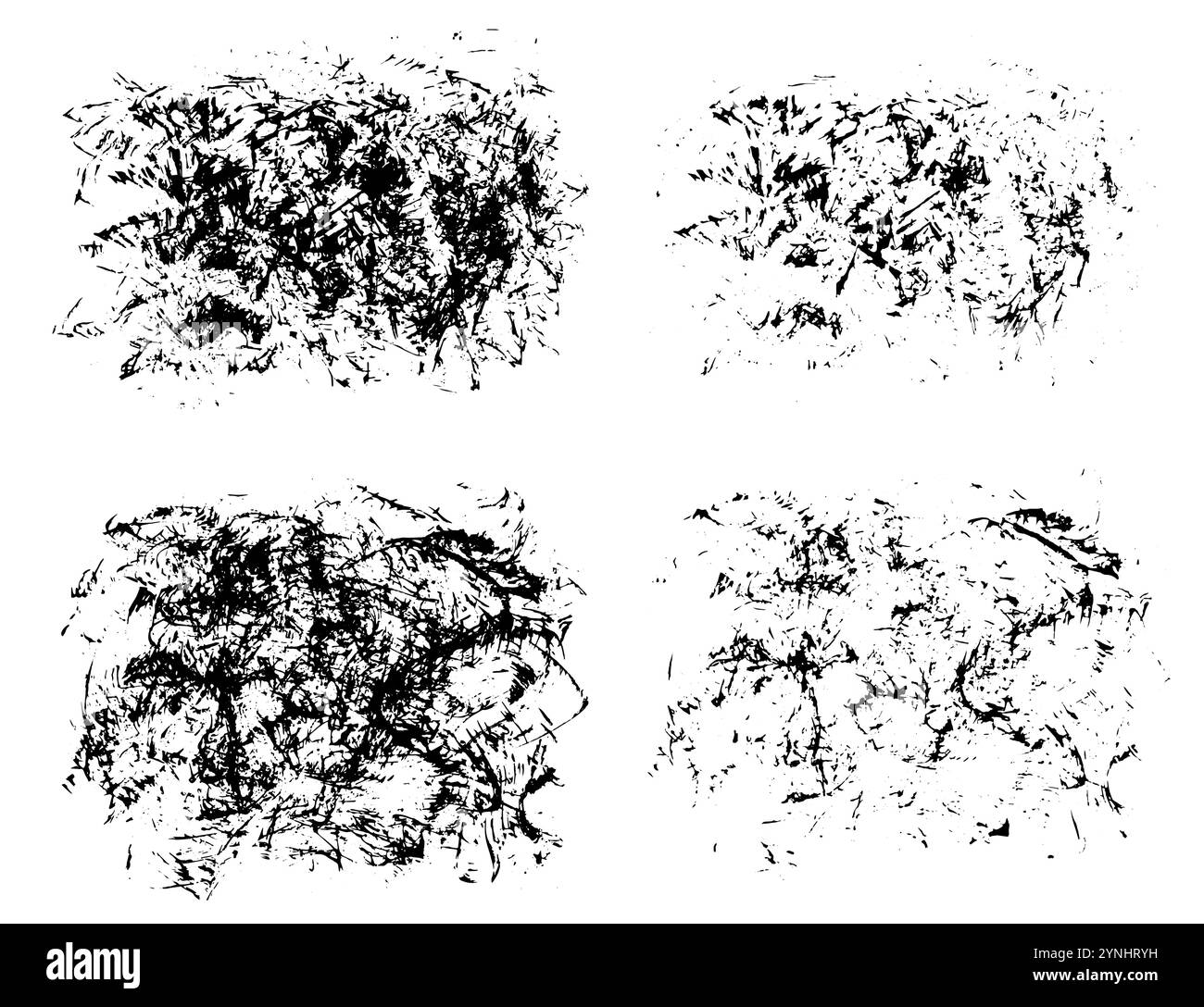 Textured Ink Set of expressive textured black ink stains Stock Vector Image & Art ...