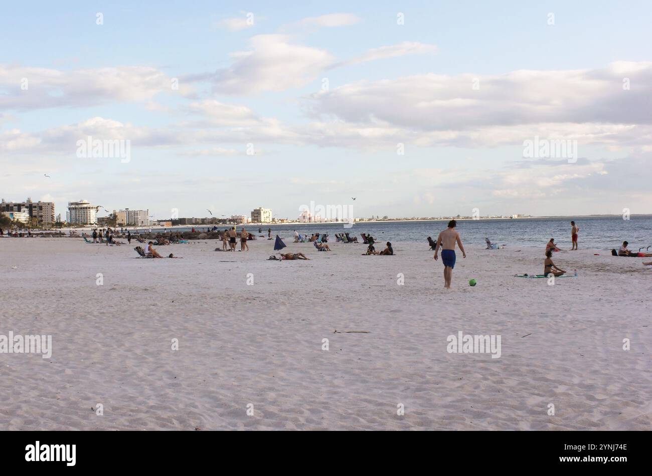 Sunny beach scene lifeguard tower hi-res stock photography and images ...