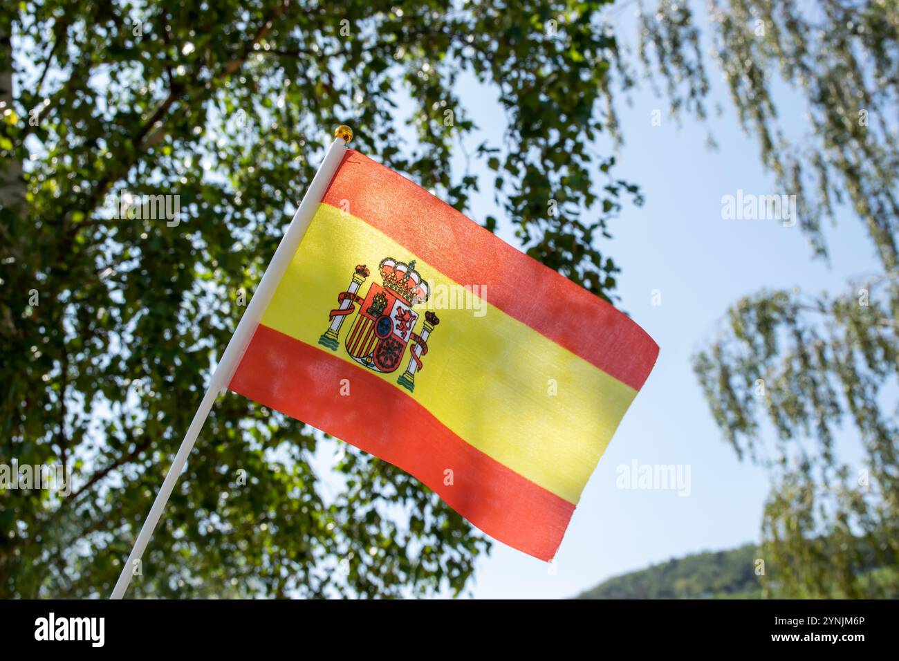 Flag of Spain on the nature background Stock Photo - Alamy