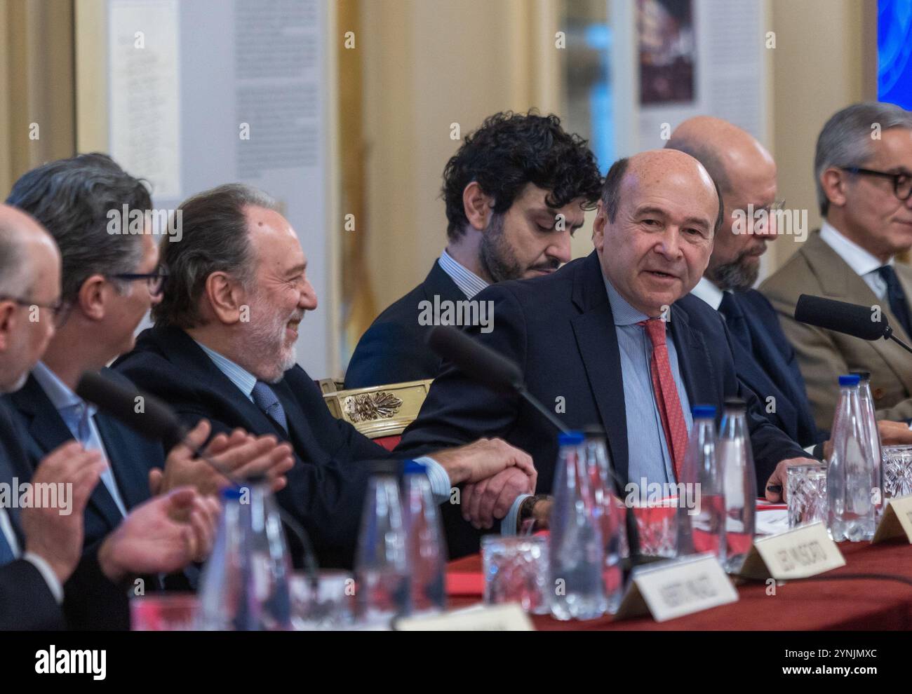 Milano, Italia. 26th Nov, 2024. Ricardo Chailly Dominique Meyer alla Conferenza stampa per presentare &quot;La forza del destino&quot; l'Opera inaugurale della Stagione 2024/2025 del Teatro alla Scala - Milano, Italia - Marted&#xec;, 26 Novembre 2024 (foto Stefano Porta/LaPresse) Press conference to present &quot;La forza del Destino&quot;, the inaugural opera of the 2024/2025 season of the Teatro alla Scala - Milan, Italy - Tuesday, 26 November 2024 (photo Stefano Porta/LaPresse) Credit: LaPresse/Alamy Live News Stock Photo