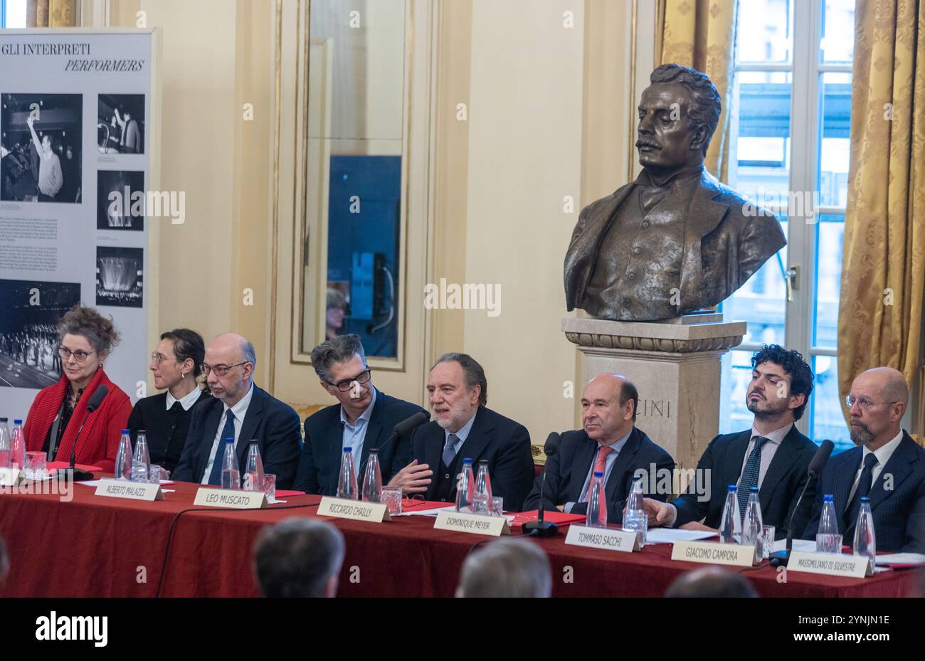 Milano, Italia. 26th Nov, 2024. Riccardo Chailly alla Conferenza stampa per presentare &quot;La forza del destino&quot; l'Opera inaugurale della Stagione 2024/2025 del Teatro alla Scala - Milano, Italia - Marted&#xec;, 26 Novembre 2024 (foto Stefano Porta/LaPresse) Press conference to present &quot;La forza del Destino&quot;, the inaugural opera of the 2024/2025 season of the Teatro alla Scala - Milan, Italy - Tuesday, 26 November 2024 (photo Stefano Porta/LaPresse) Credit: LaPresse/Alamy Live News Stock Photo