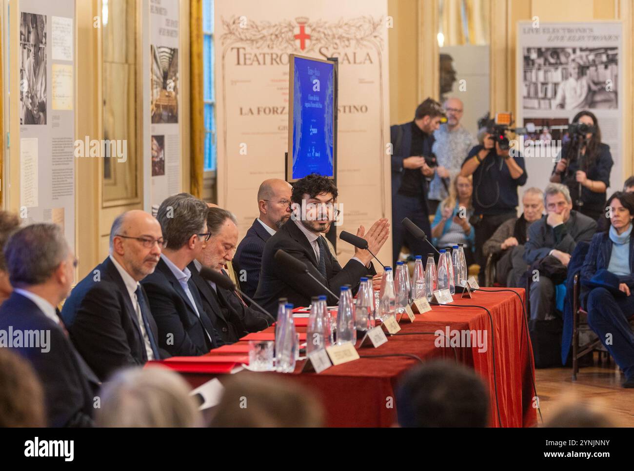 Milano, Italia. 26th Nov, 2024. Tommaso Sacchi Conferenza stampa per presentare &quot;La forza del destino&quot; l'Opera inaugurale della Stagione 2024/2025 del Teatro alla Scala - Milano, Italia - Marted&#xec;, 26 Novembre 2024 (foto Stefano Porta/LaPresse) Press conference to present &quot;La forza del Destino&quot;, the inaugural opera of the 2024/2025 season of the Teatro alla Scala - Milan, Italy - Tuesday, 26 November 2024 (photo Stefano Porta/LaPresse) Credit: LaPresse/Alamy Live News Stock Photo