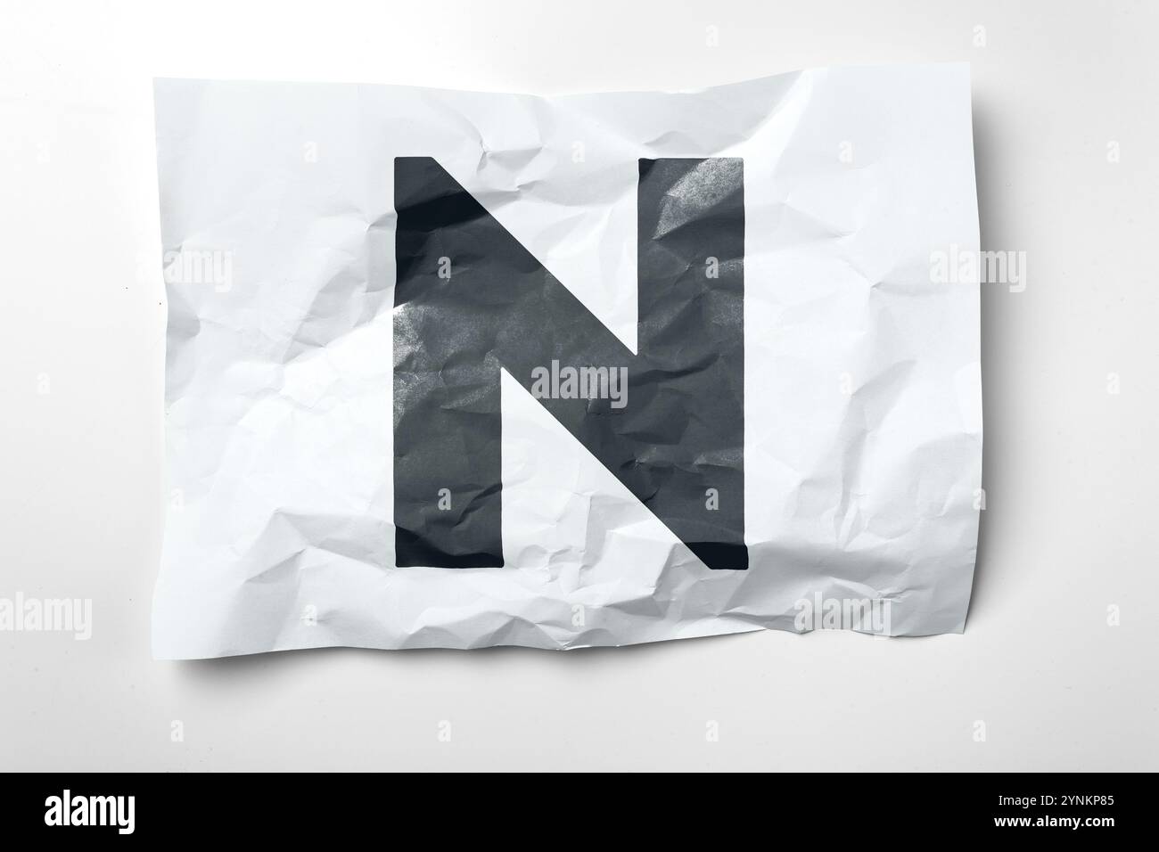 Grunge wrinkled paper letters on white background Stock Photo - Alamy