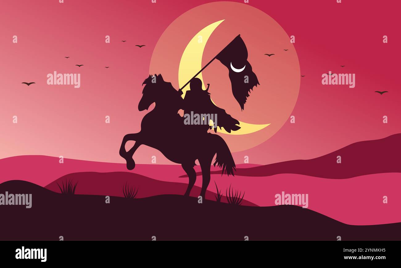 The Heroic Muslim Warrior Illustration Stock Vector Image & Art - Alamy