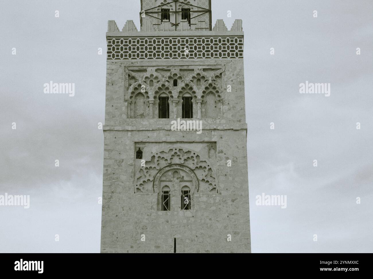 The minaret of the iconic Koutoubia Mosque in the old city of Marrakesh ...