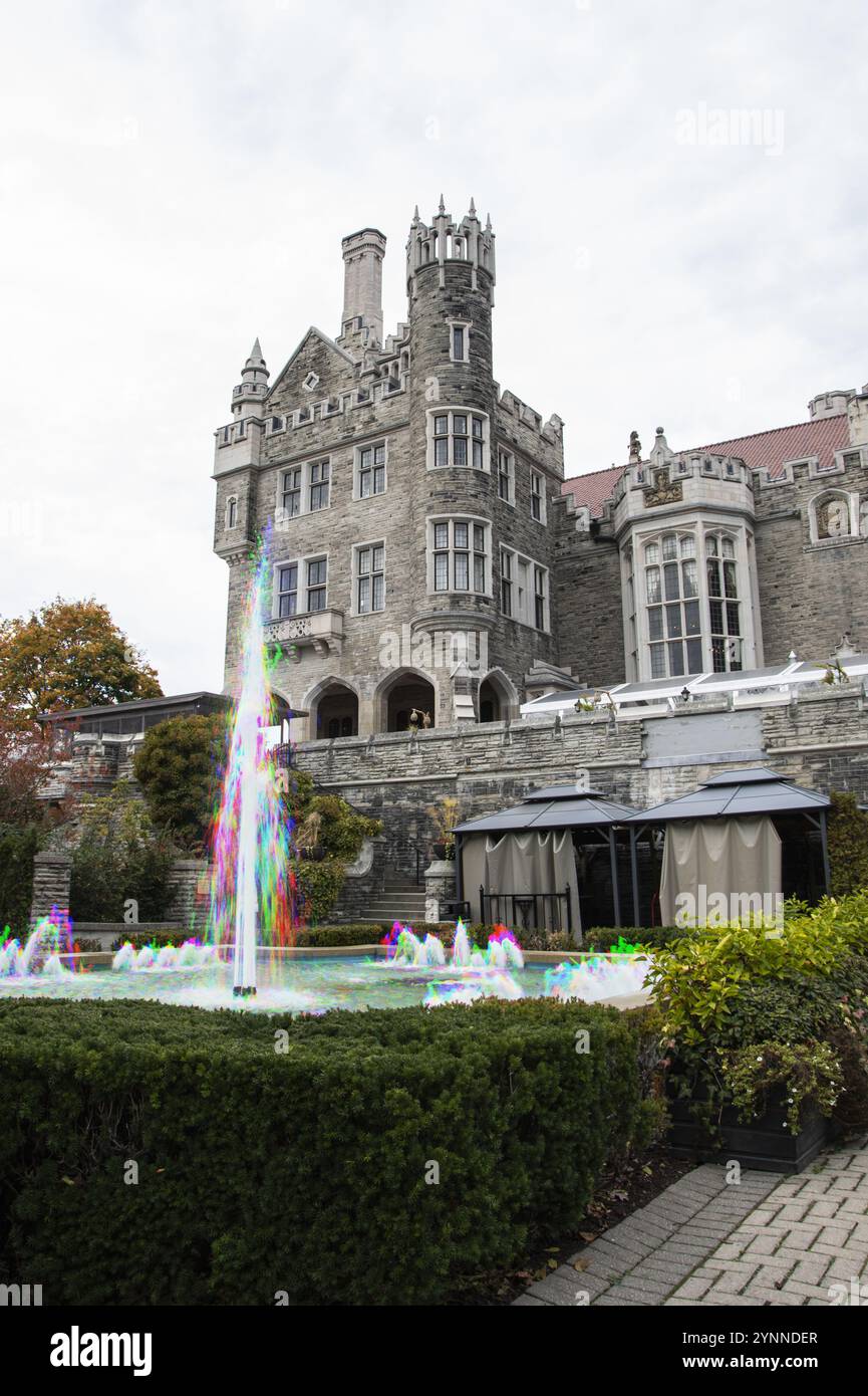 Water fountain tricolor effect at Casa Loma on Austin Terrace in ...