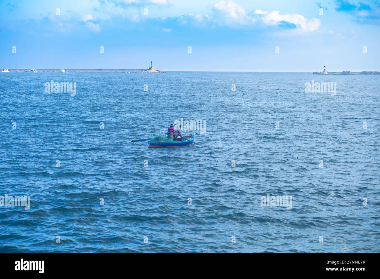 Two men fishing from a boat hi-res stock photography and images - Alamy
