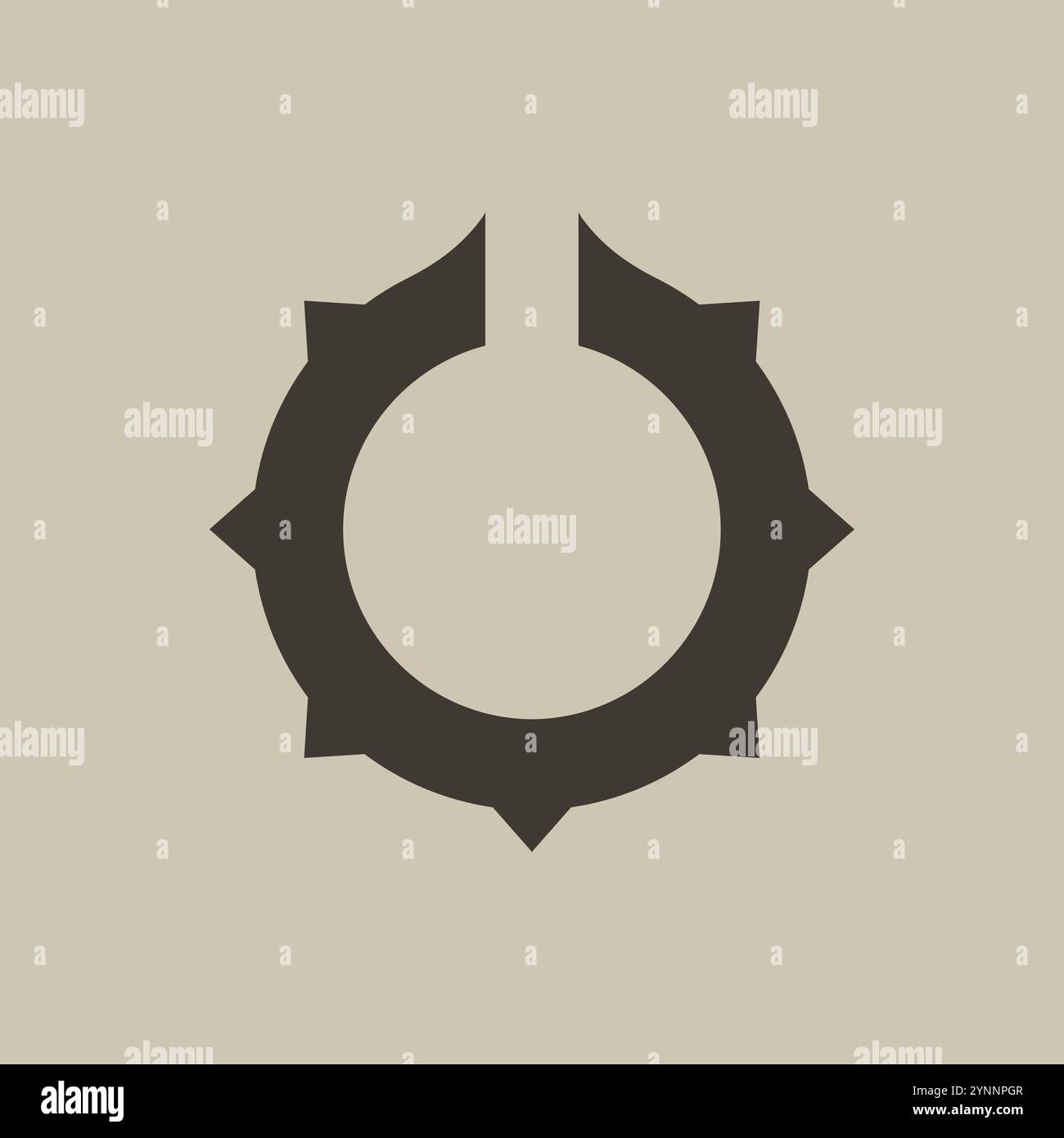Black horned avatar frame for a gothic and scifi profile. Stock Vector