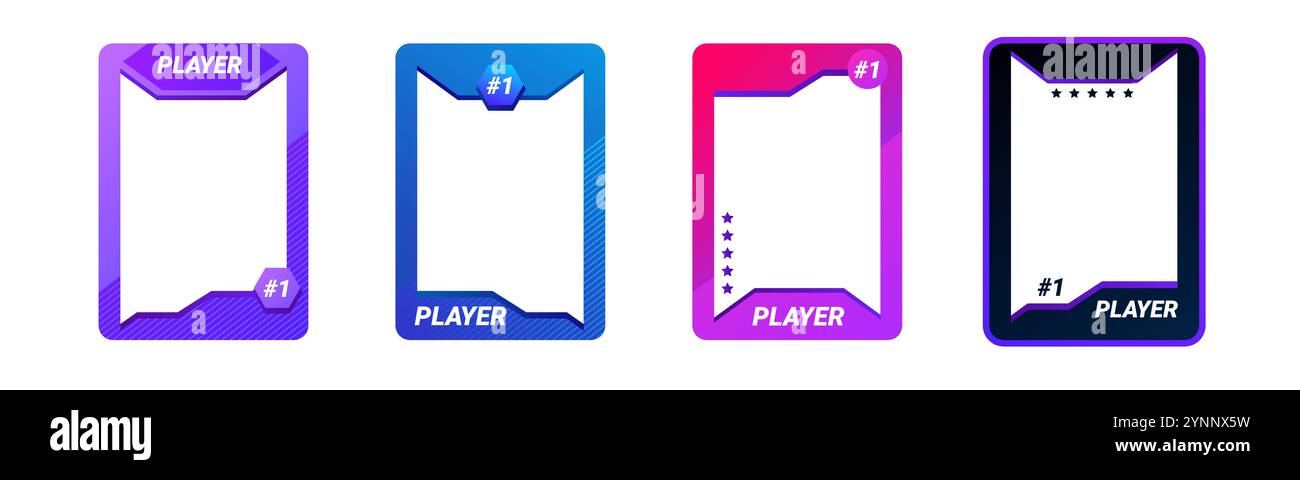 Colorful ID card with player details for sports and esports Stock ...