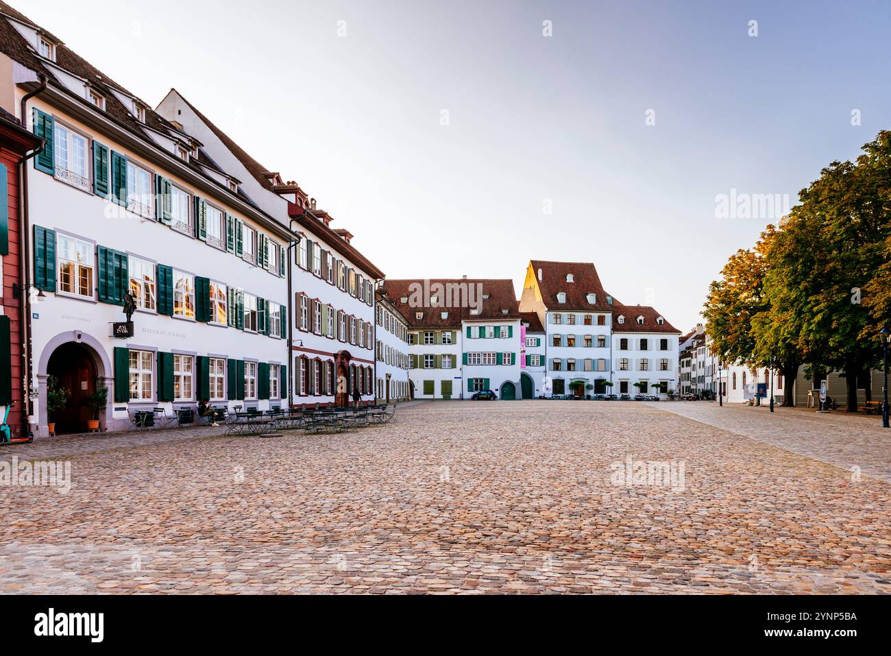 Munster square. Munsterplatz pedestrian square. Basel, Canton Basel-Stadt, Switzerland, Europe. Stock Photo