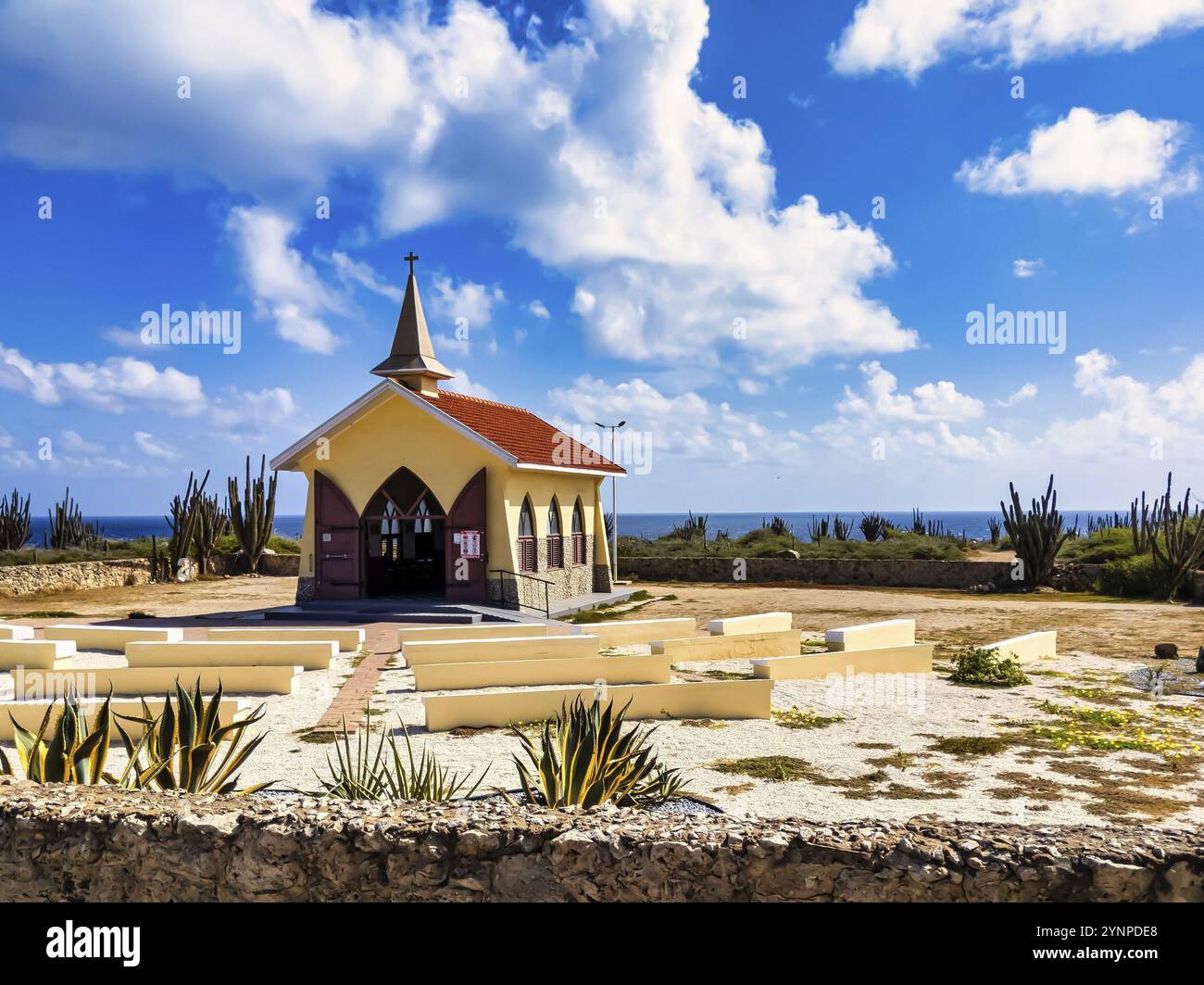 The Alto Vista Chapel is a place of pilgrimage on the island of Aruba Stock Photo