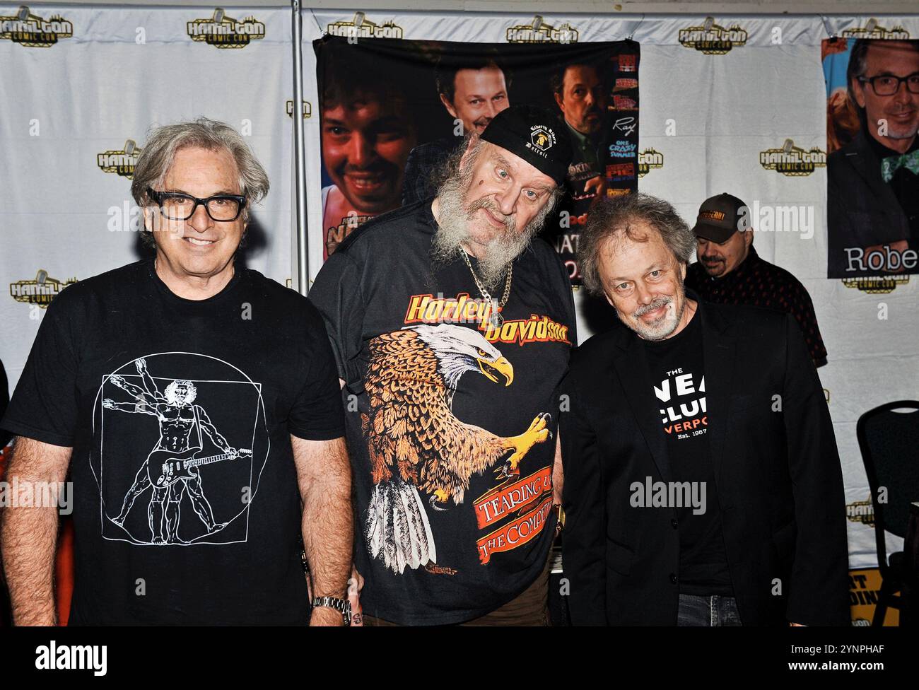 21 September 2024 - Hamilton, Ontario, Canada. Actors Robert Carradine, Donald Gibb, and Curtis Armstrong 'Revenge of the Nerds' Reunion at Hamilton Comic Con 2024 at the Hamilton Convention Centre by Carmen's. (Credit Image: © Brent Perniac/AdMedia via ZUMA Press Wire) EDITORIAL USAGE ONLY! Not for Commercial USAGE! Stock Photo