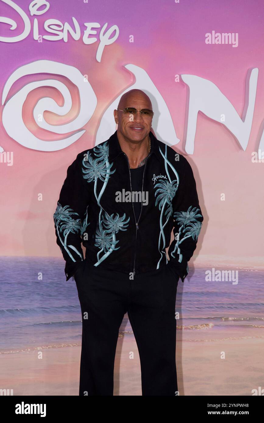 London, UK. Dwayne Johnson at the Moana 2 film premiere. 24th November ...