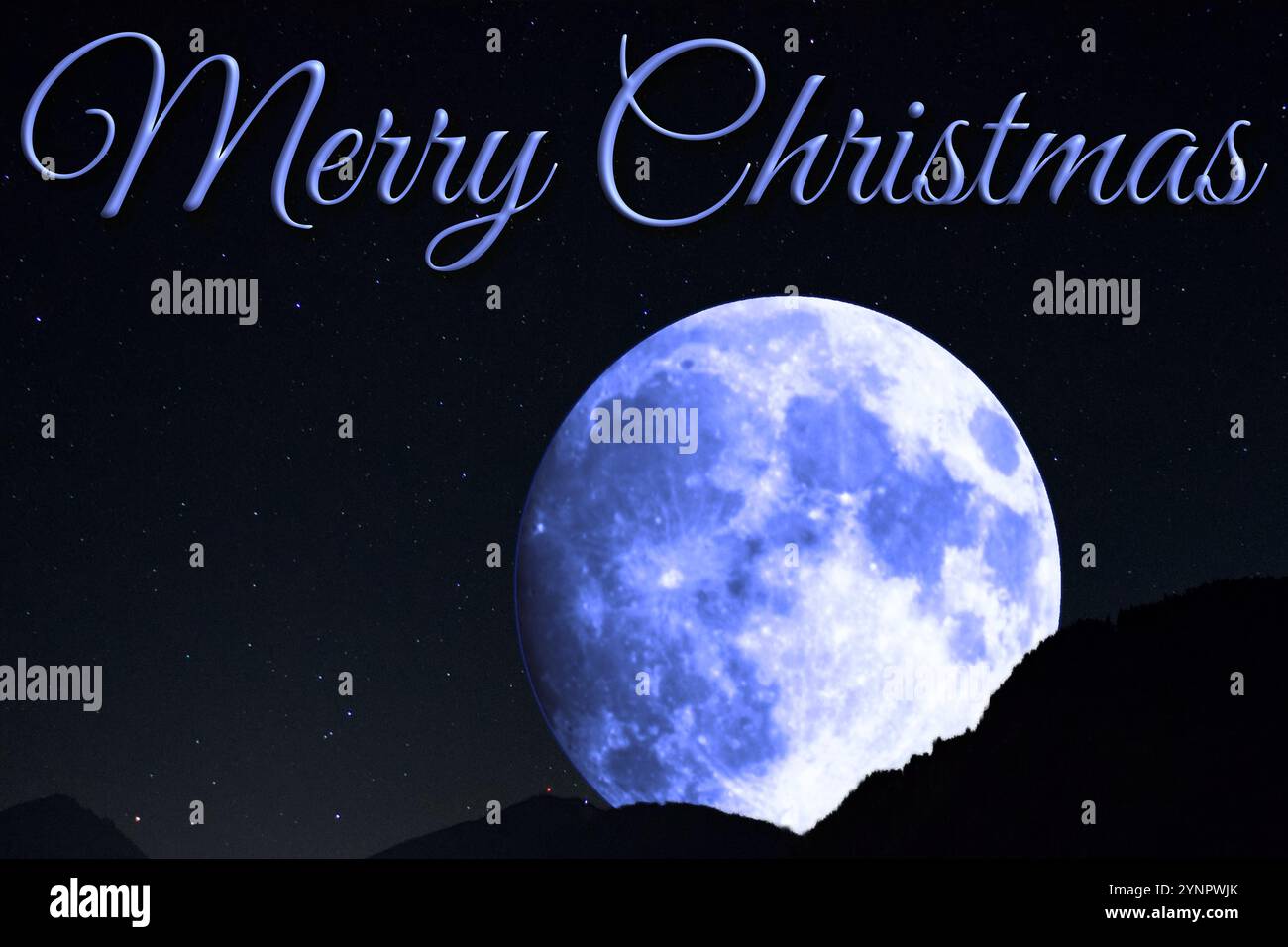 Christmas background. Beautiful winter landscape with night sky ...