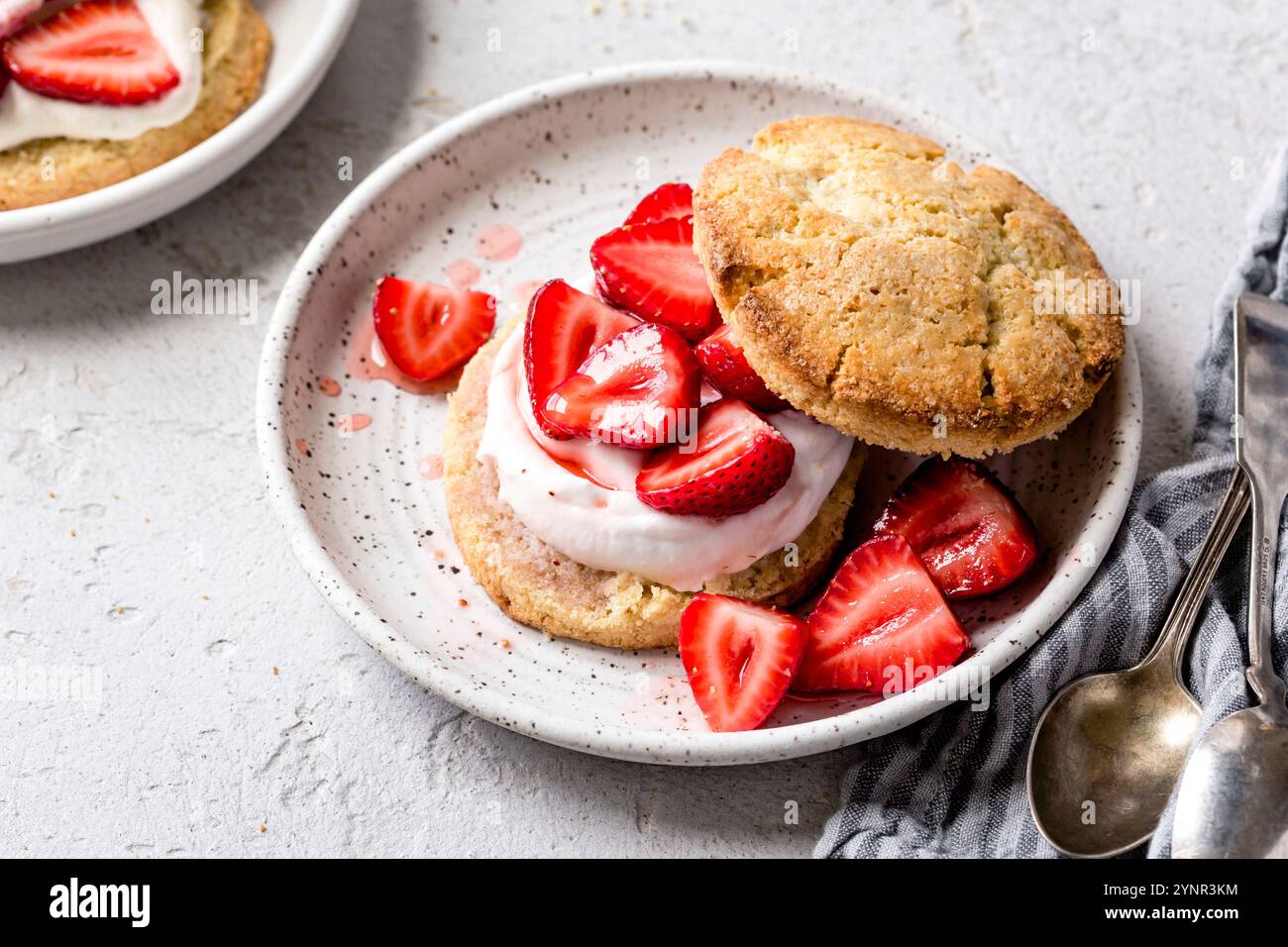 Gluten-free strawberry shortcake on a plate Stock Photo - Alamy