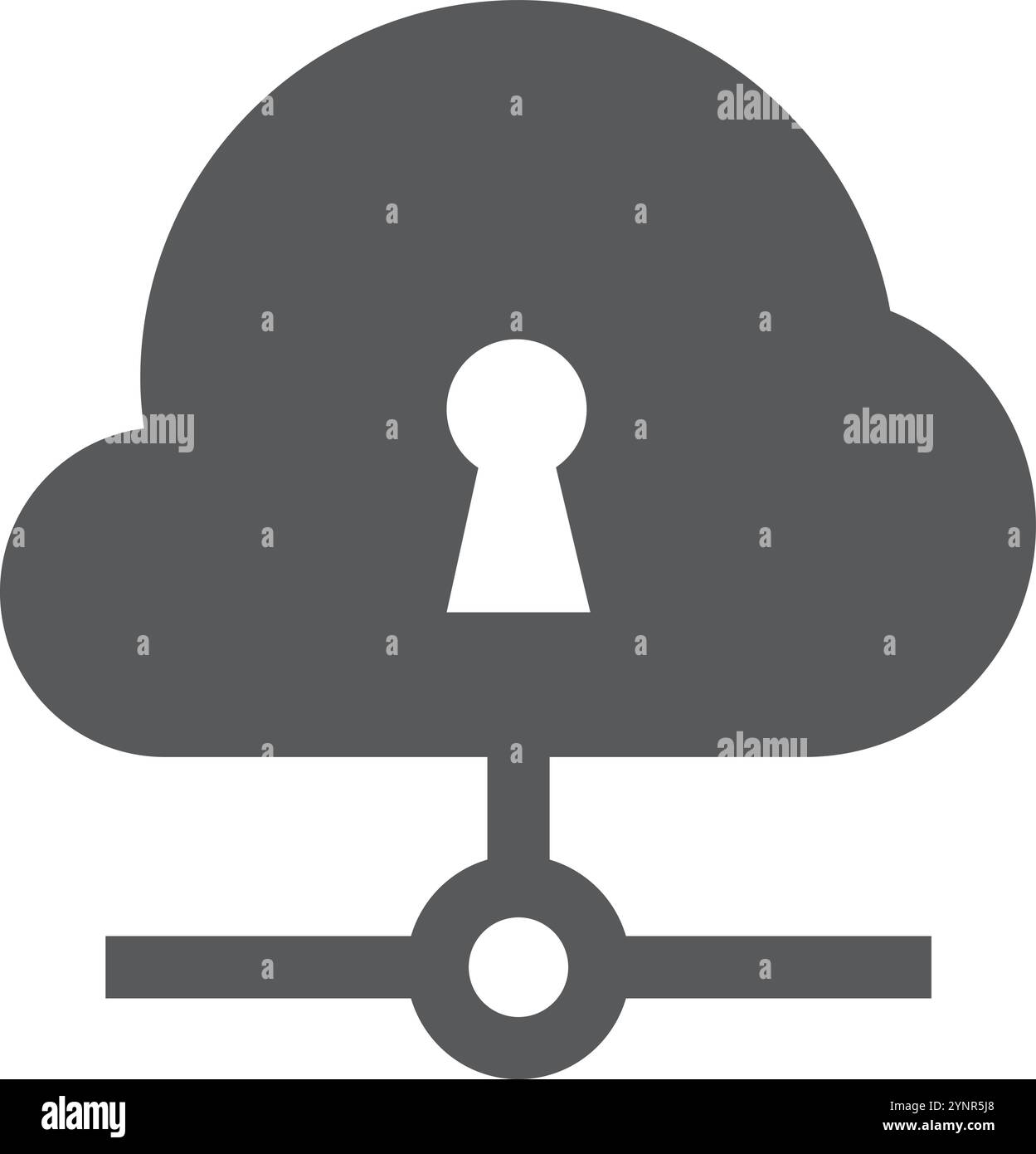 Cloud files protection black icon. Network storage Stock Vector