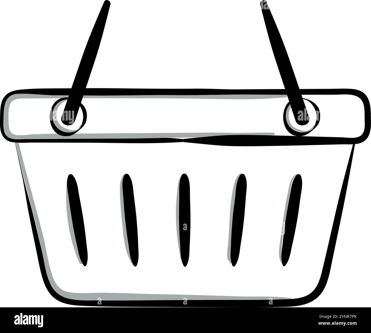 Shopping basket icon with black outline style, Vector Stock Vector ...