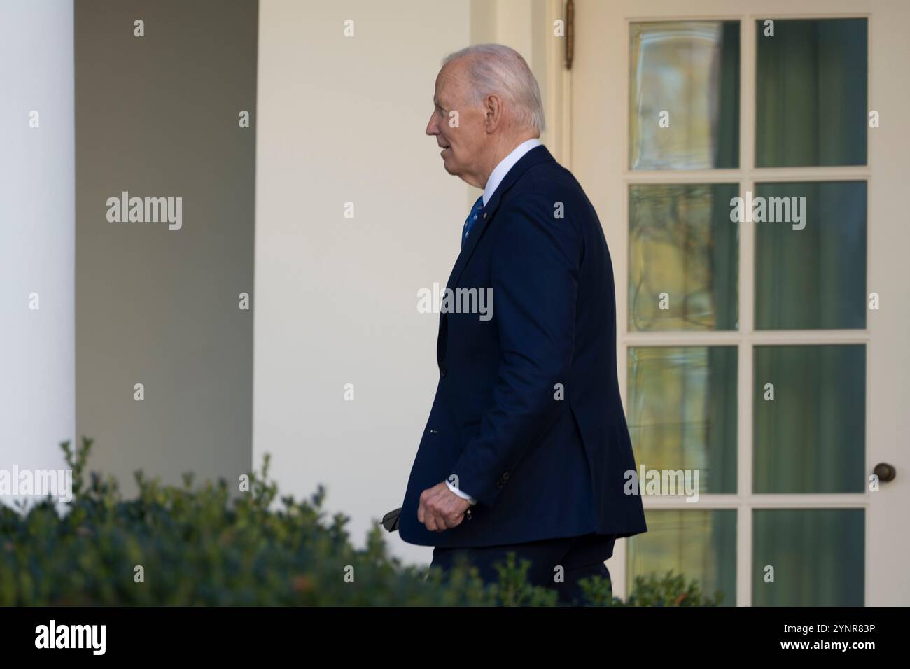 Washington, United States Of America. 26th Nov, 2024. United States President Joe Biden makes a statement after the Israeli approval of a ceasefire in Lebanon, at the White House in Washington, DC, November 26, 2024. Credit: Chris Kleponis/Pool/Sipa USA Credit: Sipa USA/Alamy Live News Stock Photo