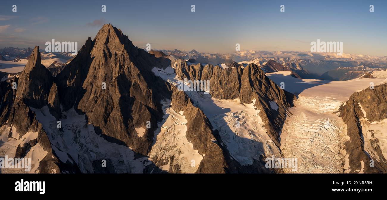 Aerial Alaska Coast Range and Devils Thumb Stock Photo