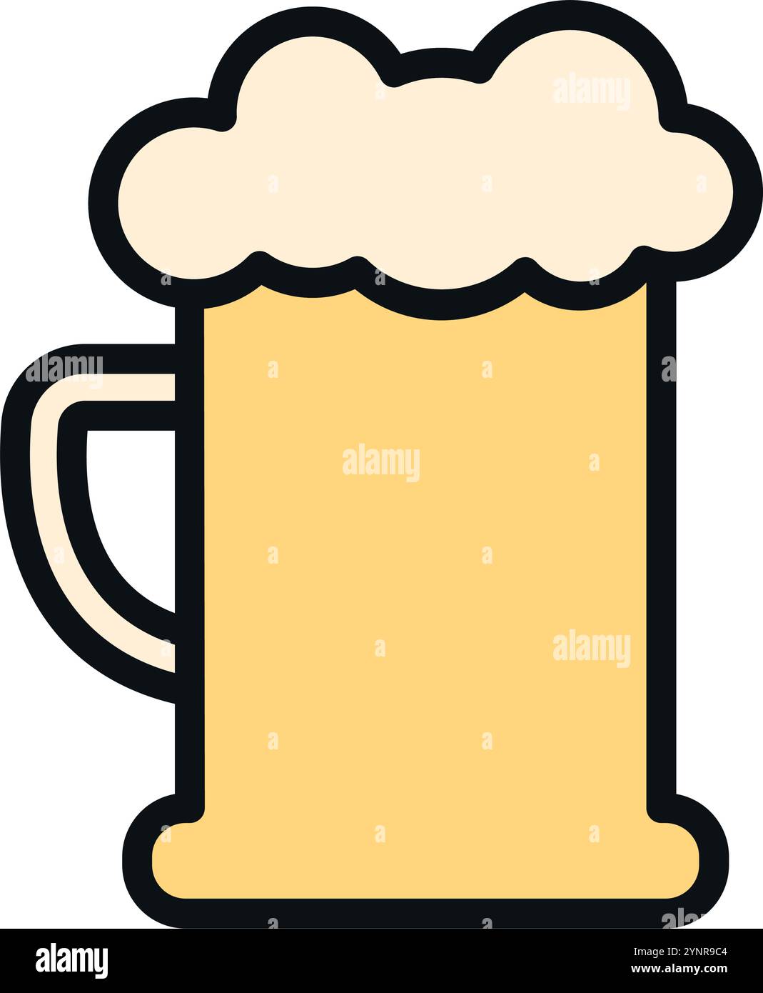 Beer mug with frothy foam on top, Vector Stock Vector Image & Art - Alamy