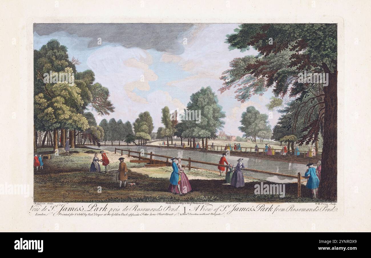 アンティーク版画 リトグラフNEW PALACE ST JAMES PARK