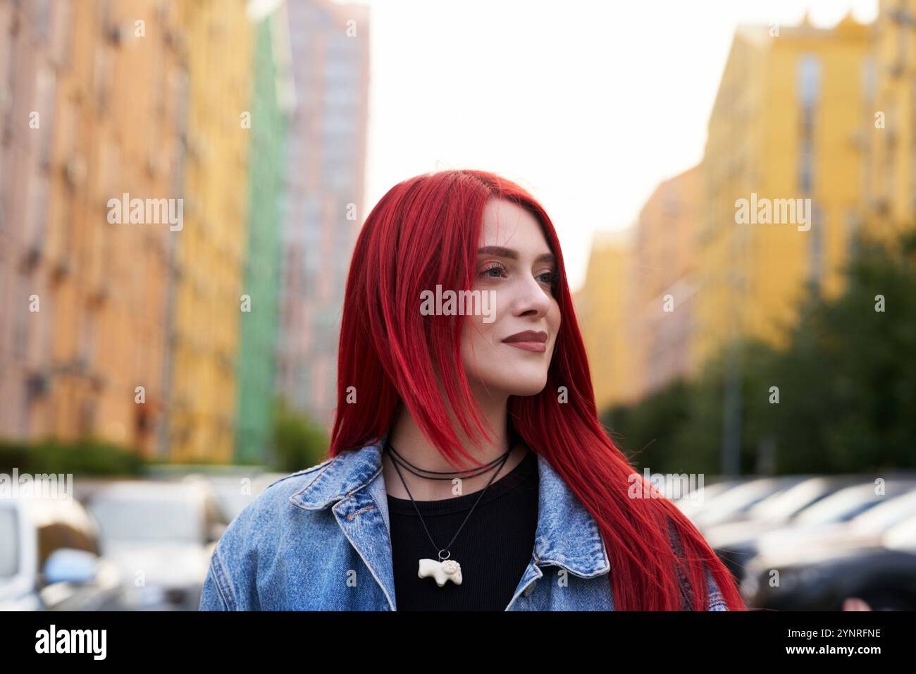 Cheerful woman red hair walks hi-res stock photography and images - Alamy
