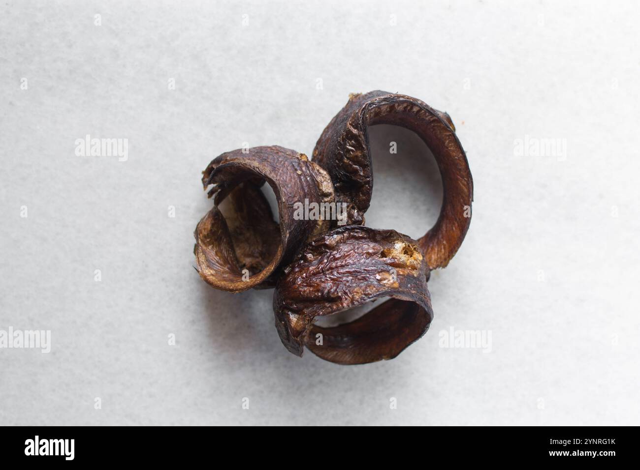 Overhead view of dried sole fish, top view of nigerian eja abo fish ...