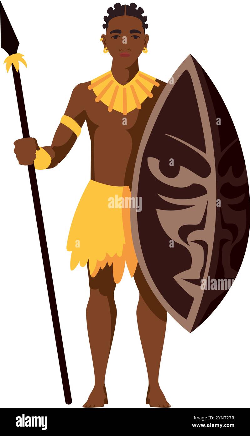 African man warrior tribe Cut Out Stock Images & Pictures - Alamy
