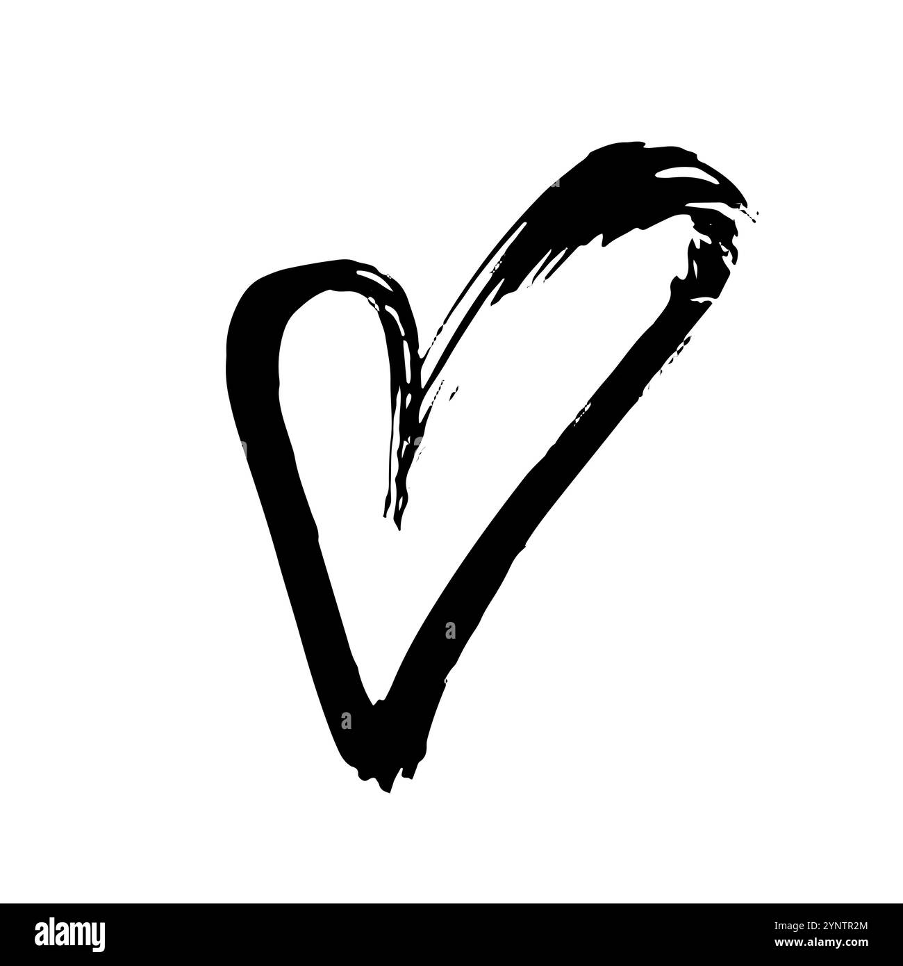 Hand Drawn Brush Heart Illustration Stock Vector Image & Art - Alamy