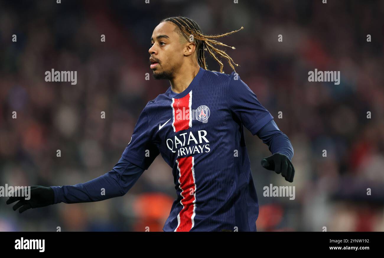 MUNICH GERMANY NOVEMBER 26 Bradley Barcola Of FC Paris Saint munich-germany-november-26-bradley-barcola-of-fc-paris-saint