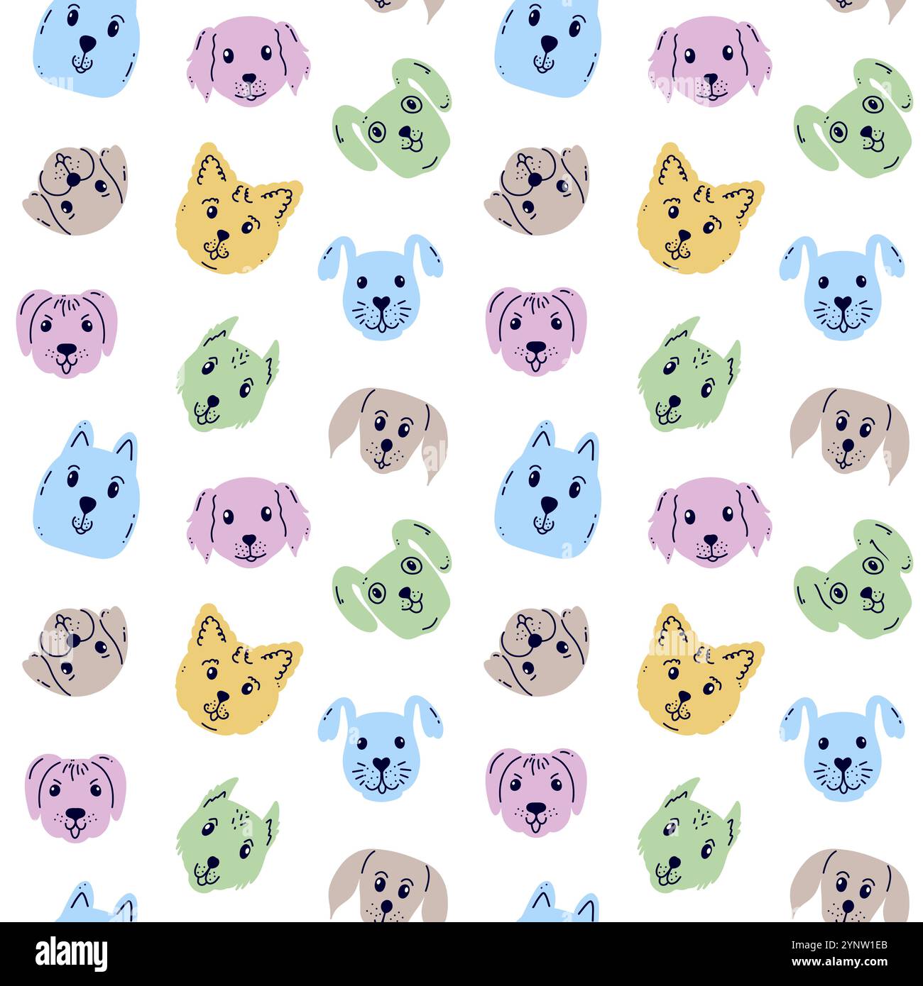 Seamless pattern dog faces Stock Vector Images - Alamy