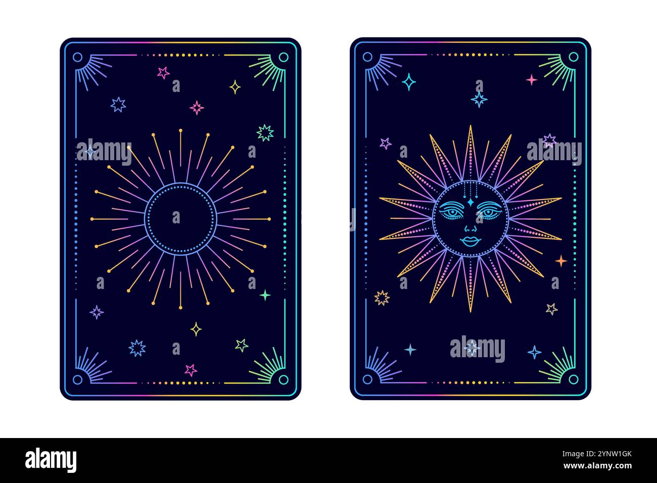 Tarot card sun.  Stock Vector