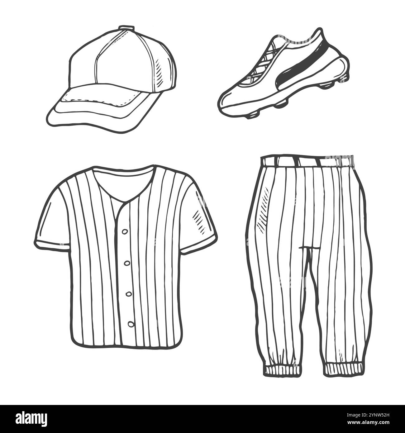 Baseball doodle uniform. Vector baseball shirt Stock Vector