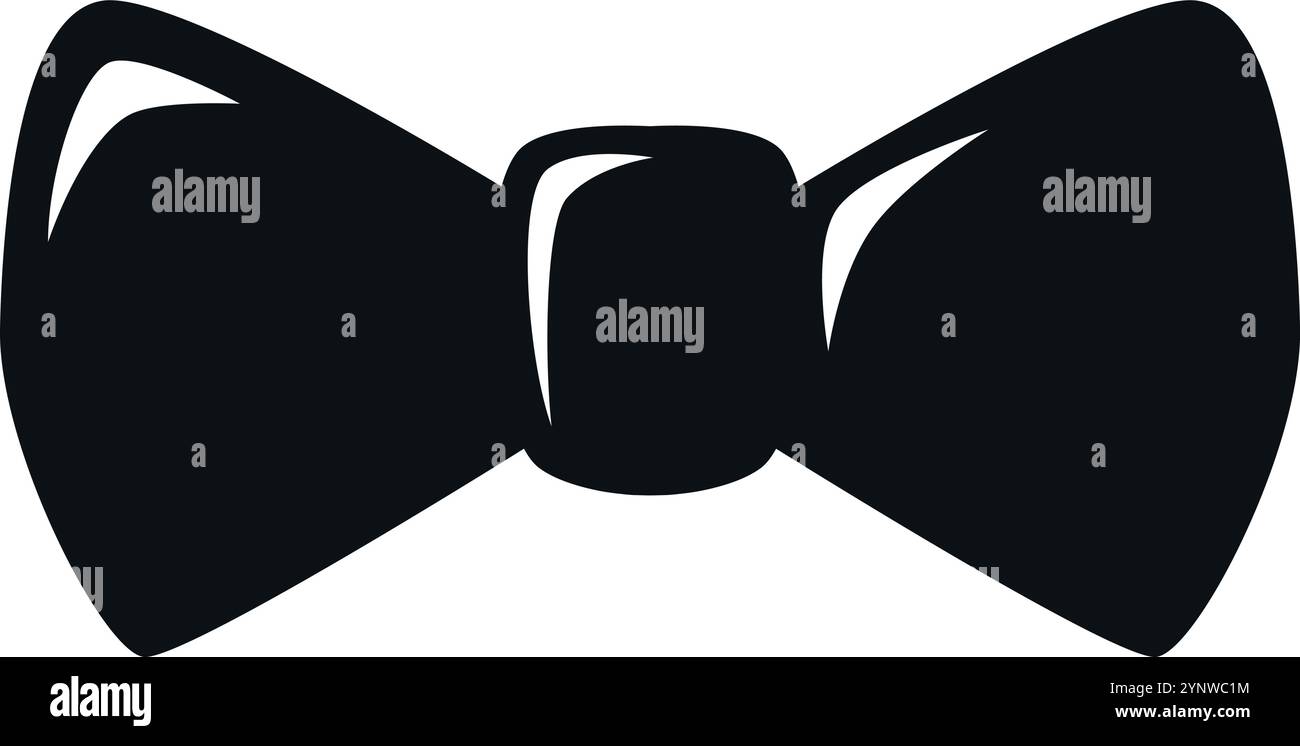 A black bow tie with a white background Stock Vector