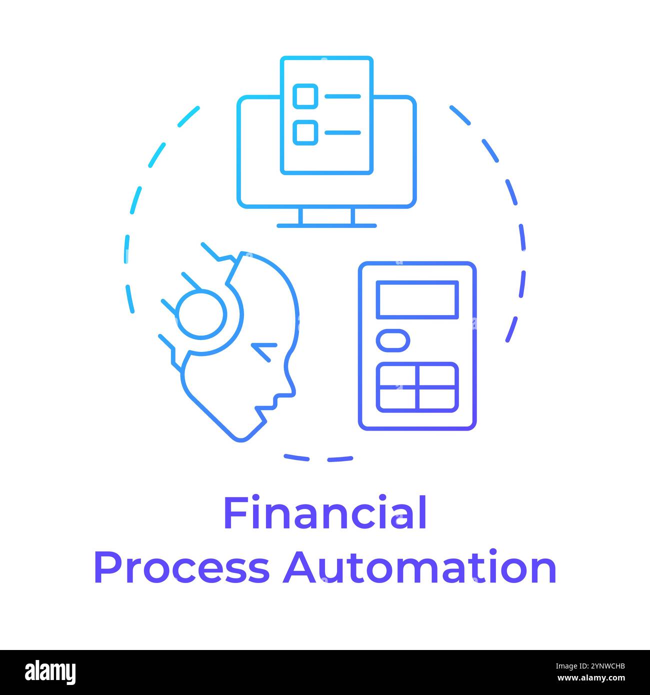 Financial process automation blue gradient concept icon Stock Vector ...