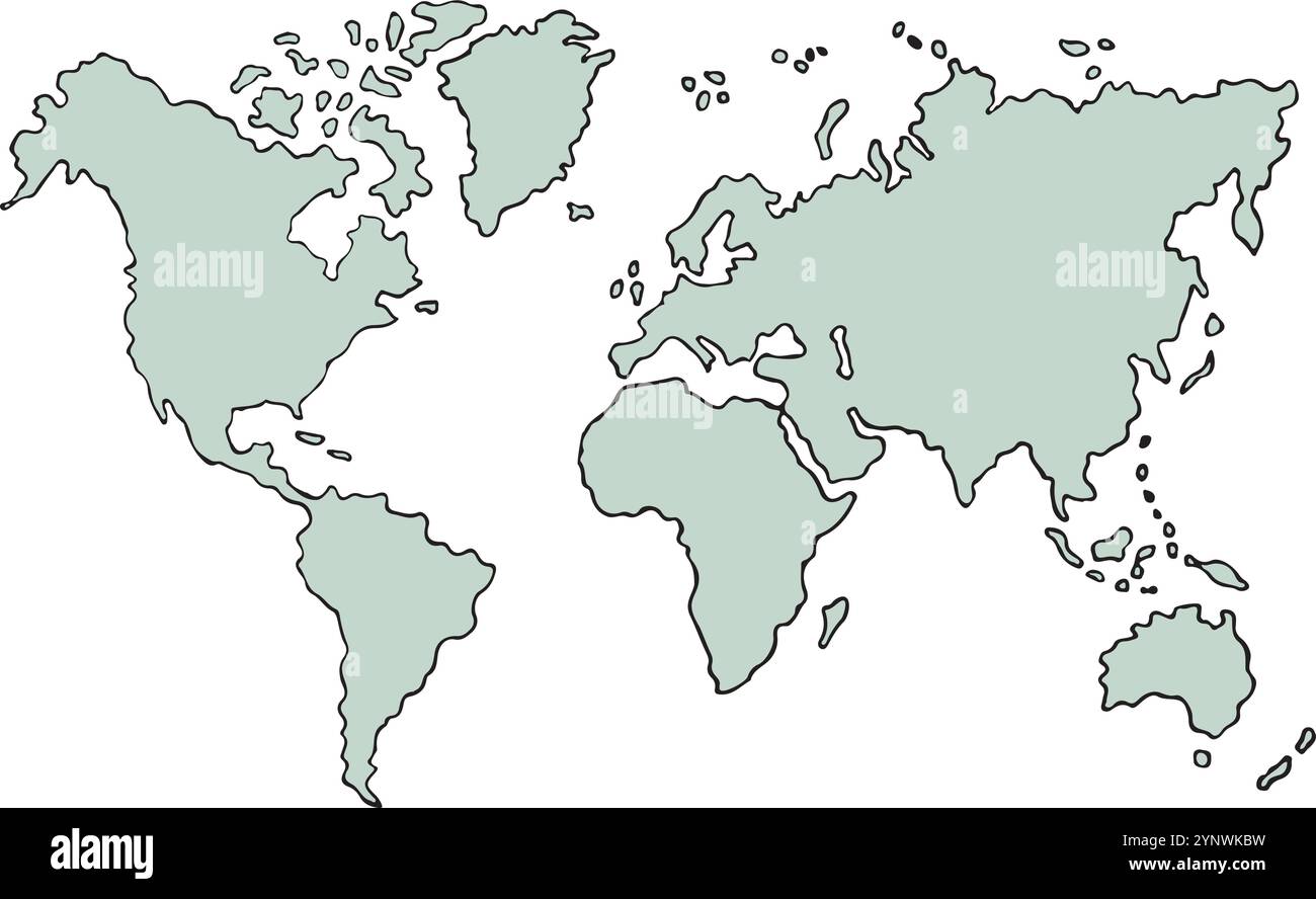A White Background With A Gray Outline Of The World The Outline Is 