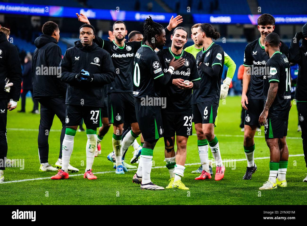 Manchester, UK. 26th Nov, 2024. Manchester - during the fifth round of new format of the UEFA Champions League 2024/2025. The match is set between Manchester City and Feyenoord at Etihad Stadium on 26 November 2024 in Manchester, England. Credit: box to box pictures/Alamy Live News Stock Photo