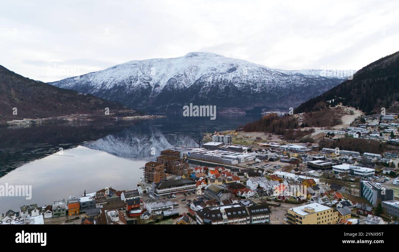 Aerial view calm fjord hi-res stock photography and images - Alamy