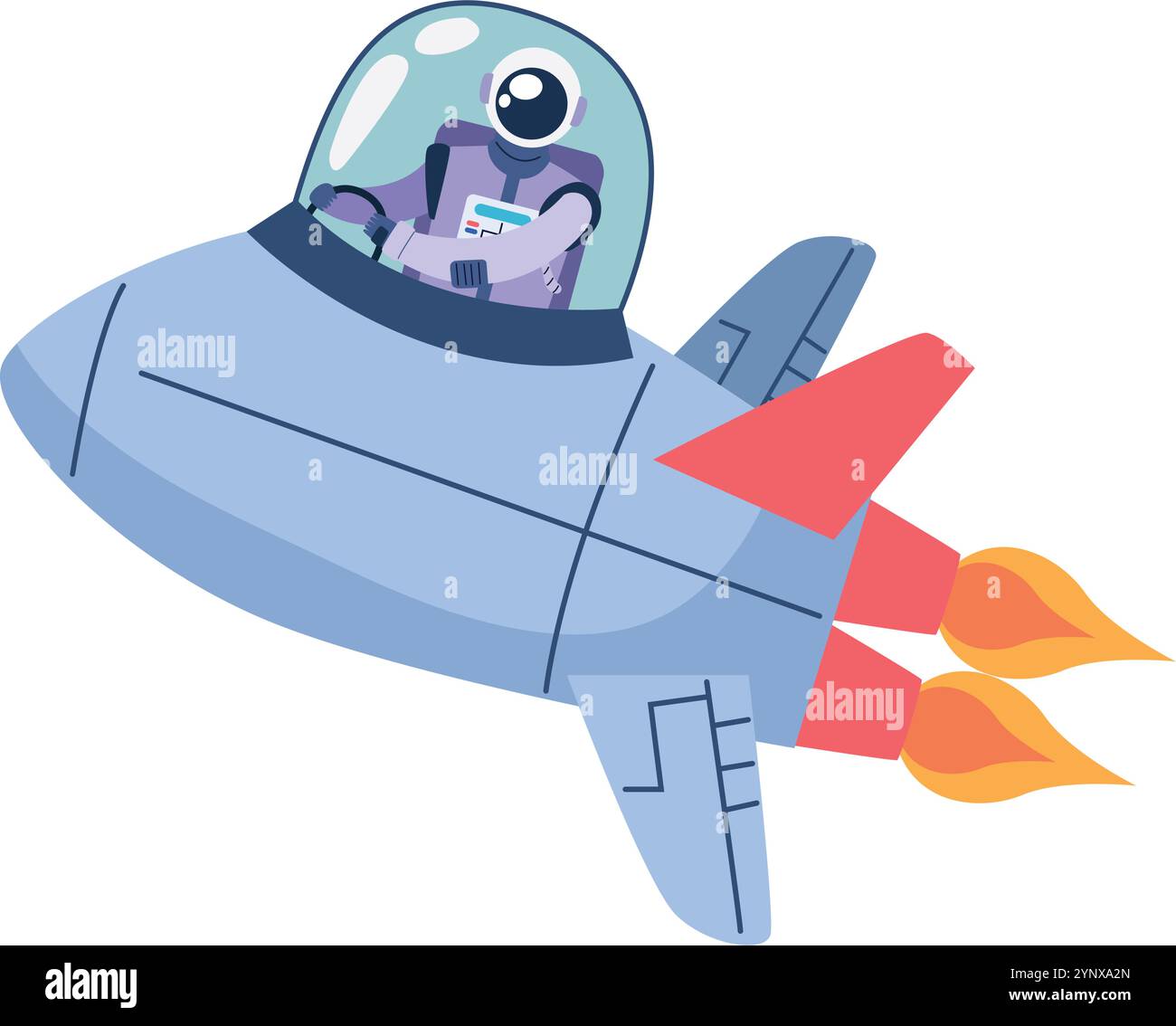 astronaut driving an spaceship Stock Vector