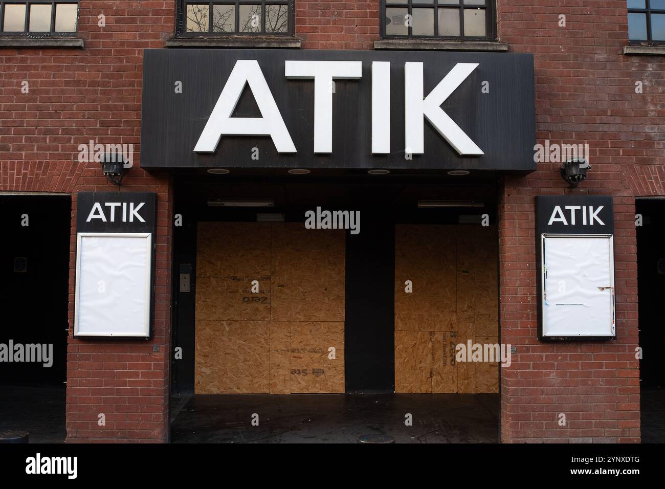 Windsor, Berkshire, UK. 14th November, 2024. The former Atik nightclub in Windsor, Berkshire remains closed and the building boarded up. Credit: Maureen McLean/Alamy Stock Photo