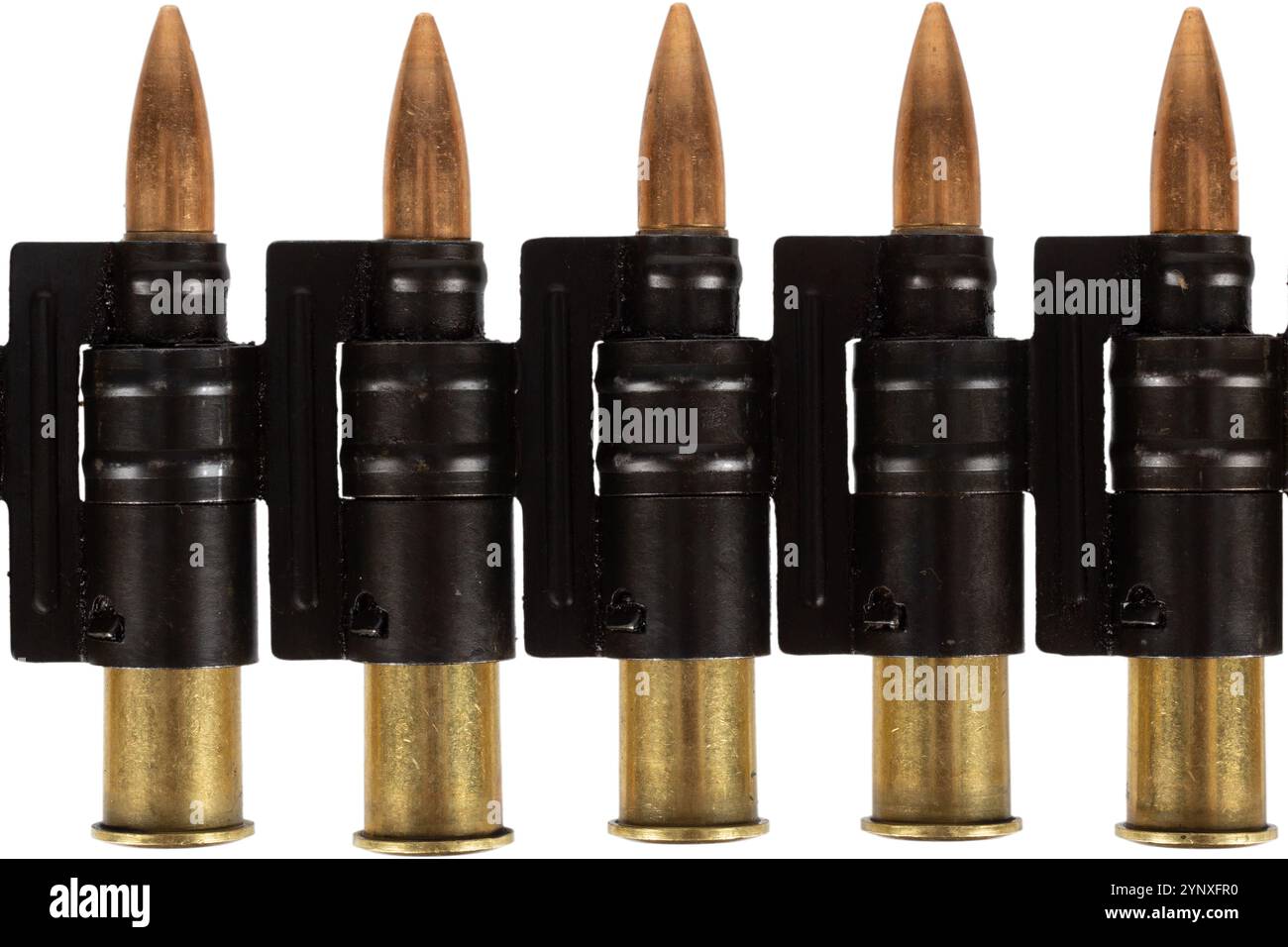 Machine Gun Bullets Machine Gun Ammo Belt with Ammunition isolated on white background ...