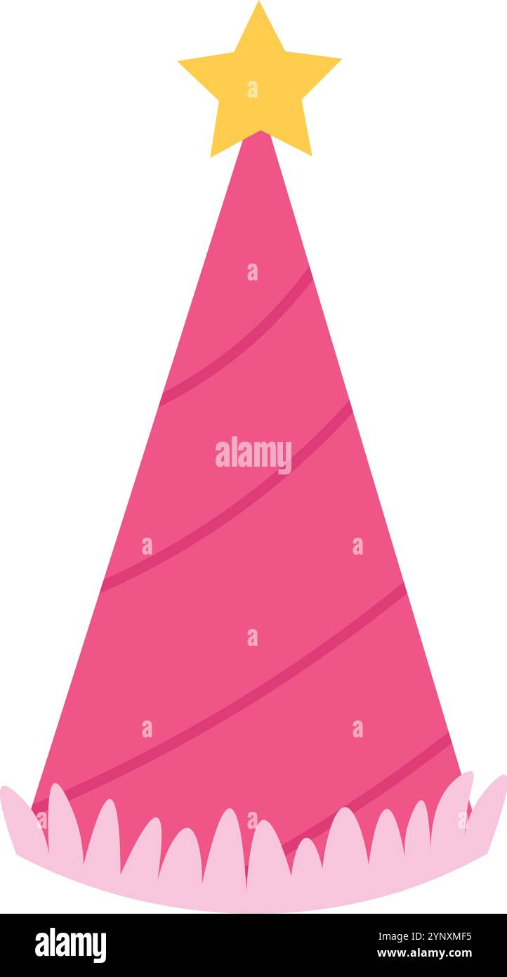 A pink hat with a star on top Stock Vector