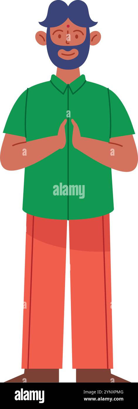 hindu bearded man standing Stock Vector Image & Art - Alamy