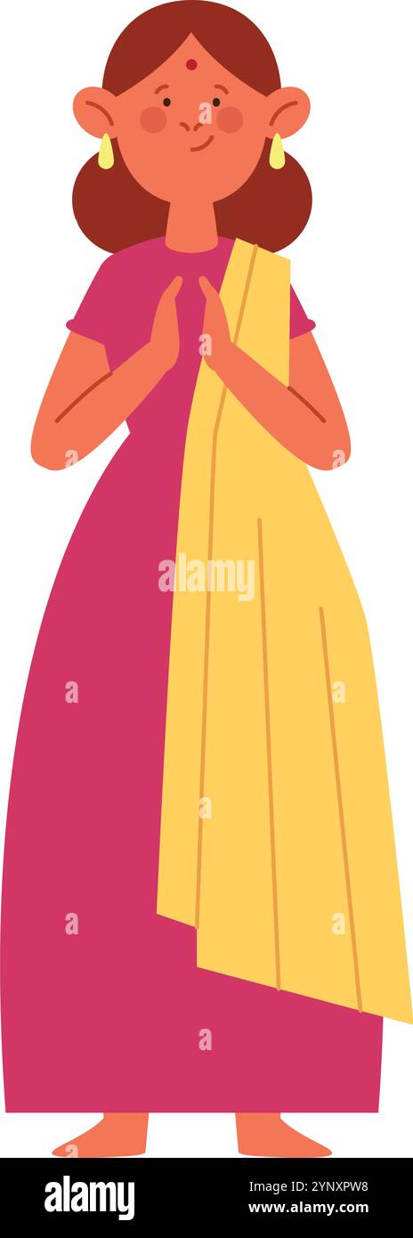 Indian woman wearing traditional dress Stock Vector Images - Alamy