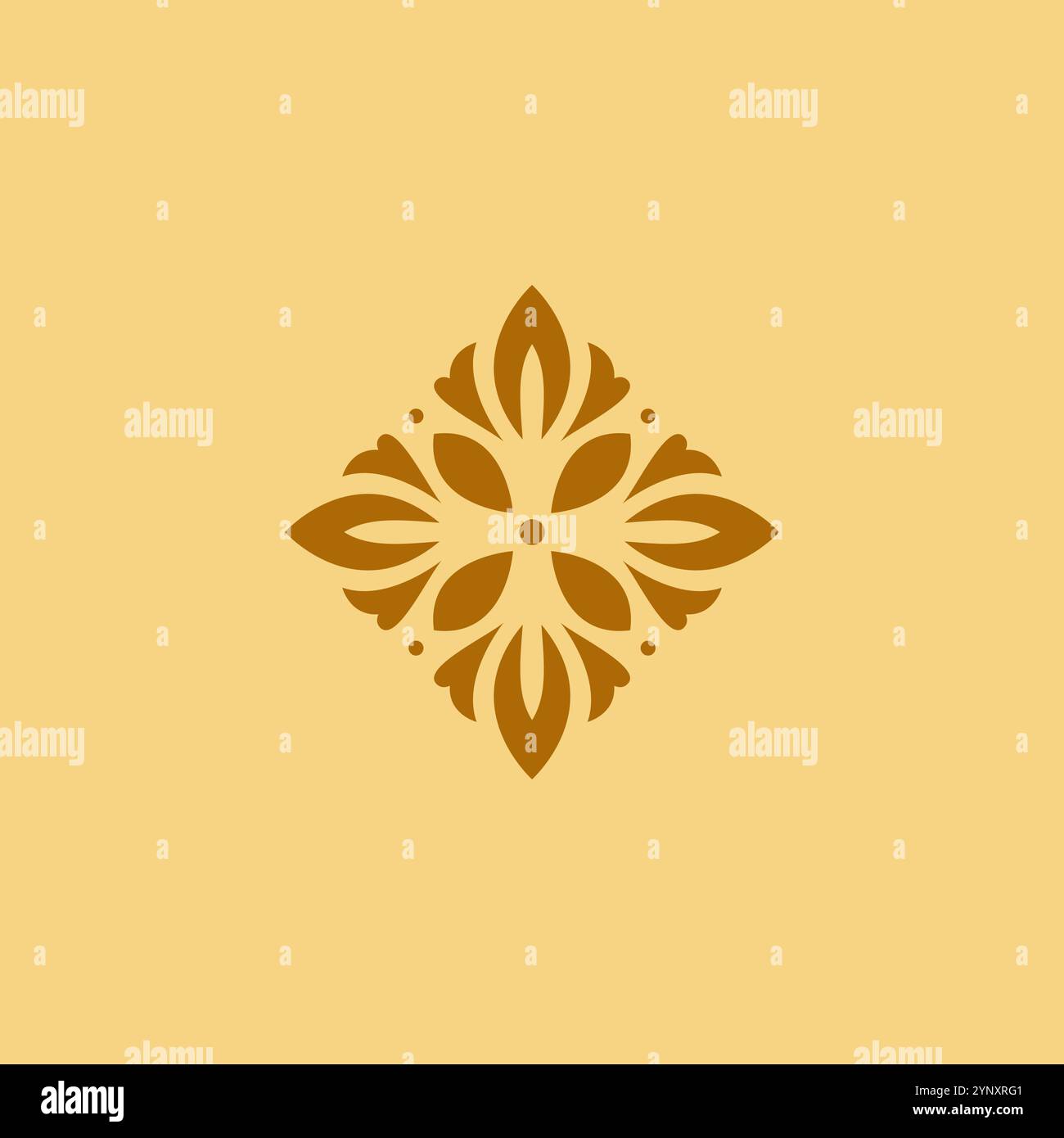 Ornamental leaf round floral pattern. leaf organic logo Stock Vector